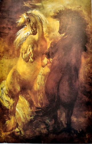 Vilmon Wild Horses Oil on Canvas Vintage Lithograph Ltd Numbered COA Spain 1970s - Picture 3 of 4