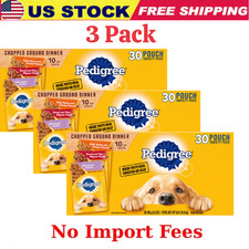 3 PACK Pedigree Chopped Ground Dinner Variety Pack Adult Wet Dog Food,3.5oz,30ct