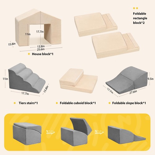 Foam Climbing Toys for Toddlers, 6PCS Climb and Crawl Activity Playset, Soft ... - Picture 6 of 7