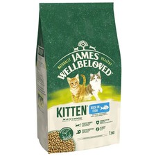 1.5kg James Wellbeloved Natural Kitten Complete Dry Cat Food Fish 15.02 per kilo