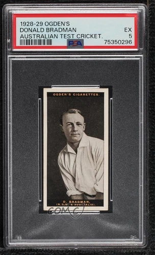 1928-29 Ogden's Australian Test Cricketers Tobacco Don Bradman PSA 5