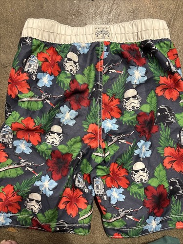Boys Swim Trunks Gap Star Wars Floral Size Med Board Shorts Lined Elastic Waist - Picture 4 of 4