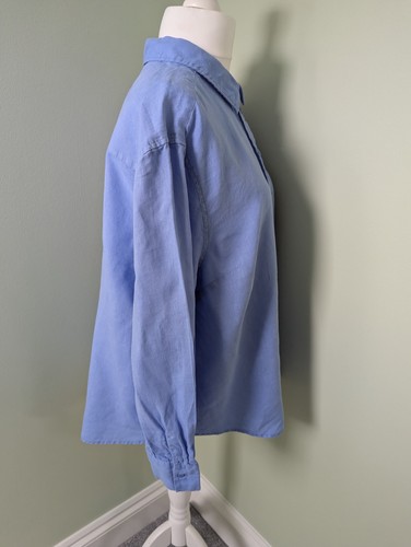 Hush Leinenhemd Größe 16 Blau Langarm Kragen - Bild 6 von 11