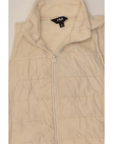 FILA Womens Padded Gilet UK 10 Small Beige Polyester AR33 - Picture 3 of 3