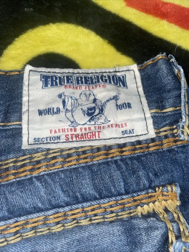 True Religion World Tour Geno Super QT Straight With Flaps Jeans Size 40 - Afbeelding 8 van 14