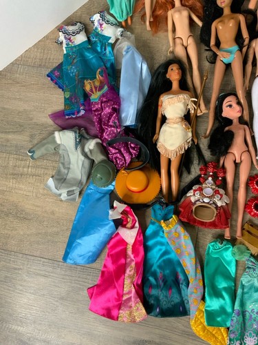 Disney Princess Mattel Barbie Doll Set Huge Frozen Ariel Belle Jasmin Pocahontas - Picture 9 of 13