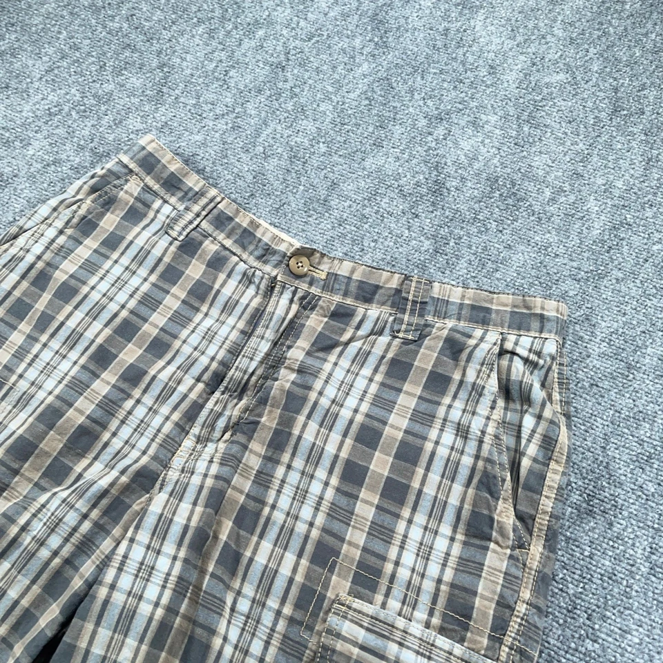 Pantalones Cortos Van Heusen Para Hombres 34 Beige Marrón Cuadros Carga Pantalones Cortos Informales Aire Libre #AB401 Foto 2 de 4