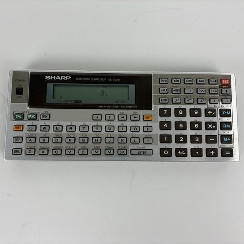 Vintage Sharp EL-5520 wissenschaftlicher Computer Taschenrechner Japan mit Deckel FUNKTIONIERT - Bild 2 von 10