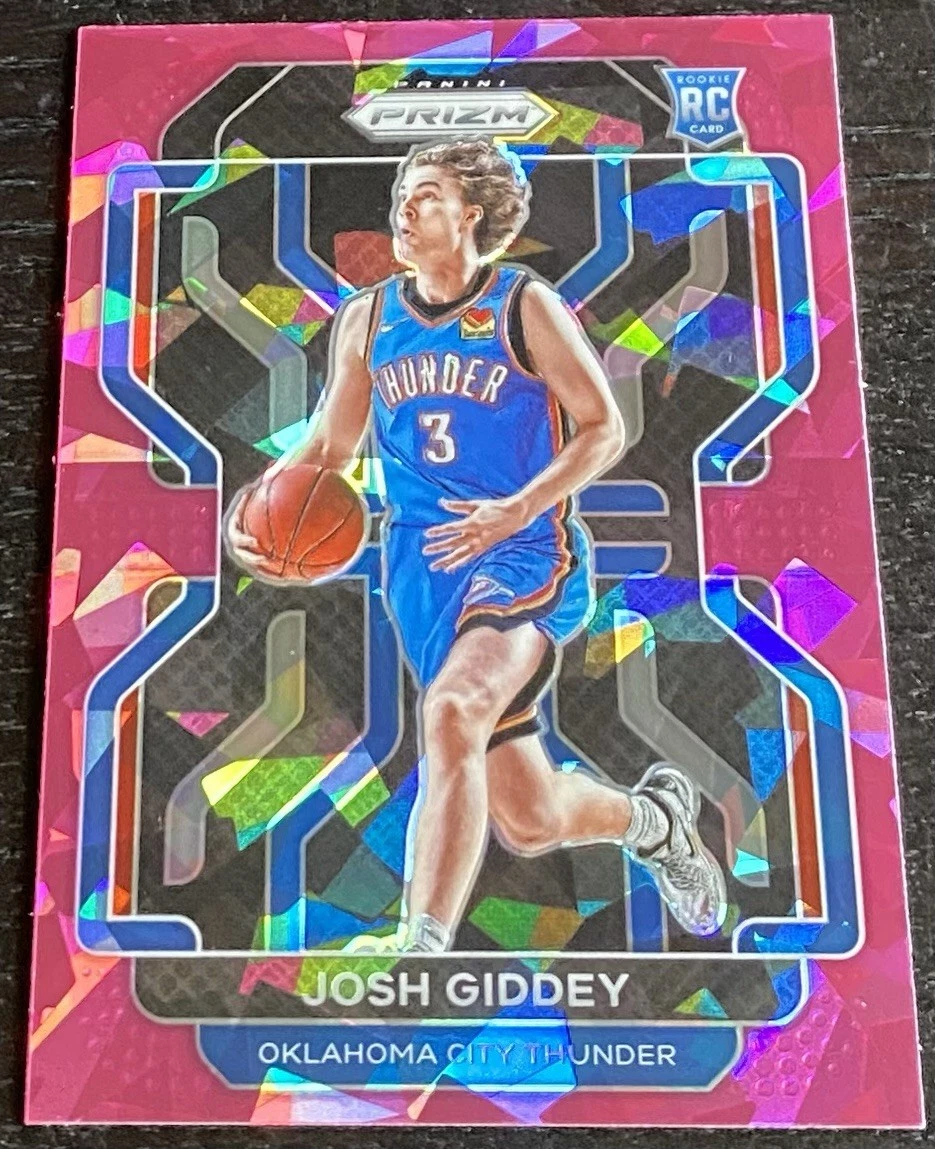 2021-22 Prizm Josh Giddey Pink Cracked Ice Prizm Rookie Card RC #301 Thunder