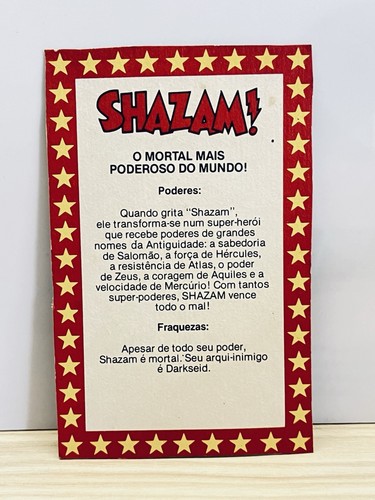 Estrela Brazil Super Powers Shazam File Card Ultra Rare Excellent DC Not Kenner - Picture 2 of 2