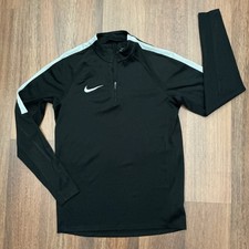 Men's Nike Dri-Fit Black 1/4 Zip Neck Running Top Base Layer High Neck UK Size S