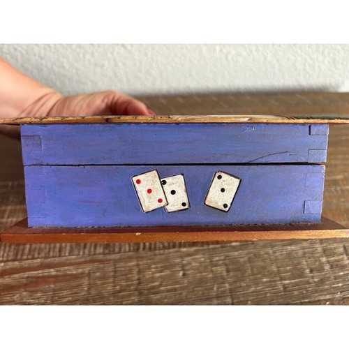Caja de baratijas de joyería de madera pintada a mano San Miguel de Allende México - Imagen 7 de 12