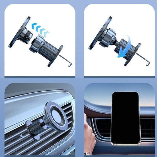 Support T��l��phone Voiture Magn��tique pour Clip Compatible Magsafe pour Acc��s - Photo 5 sur 12
