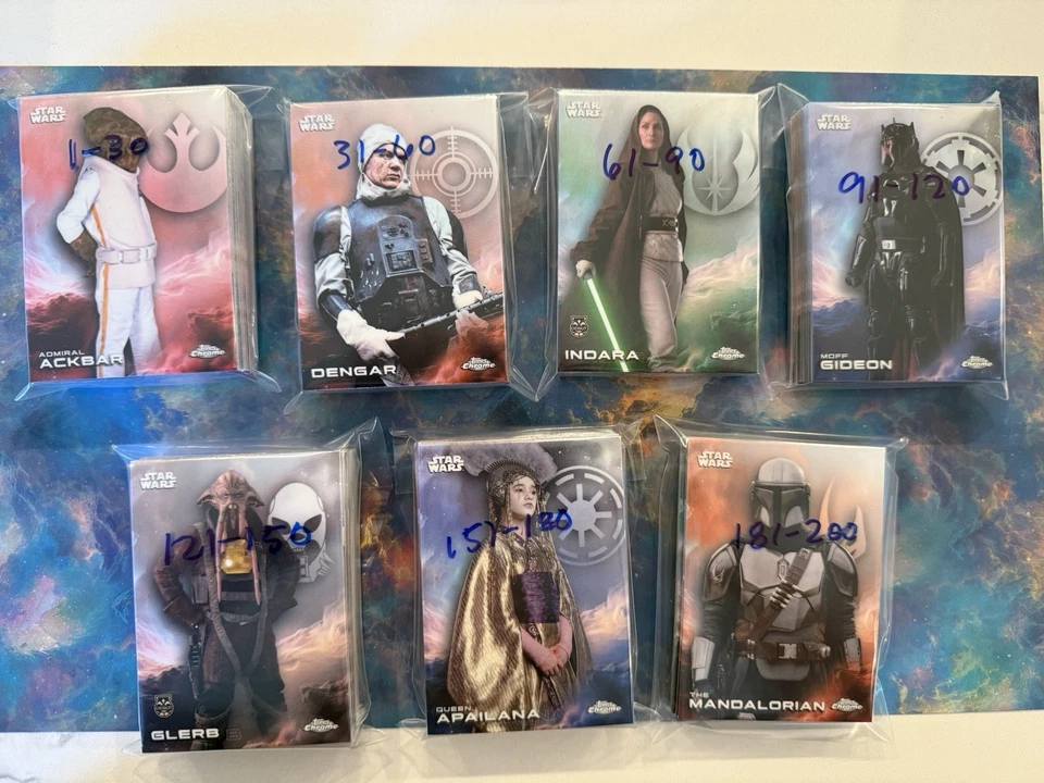 2025 Topps Chrome Star Wars Complete Base Full Set 1-200 - Near Mint! - Image 2 of 2