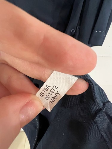 Pre Owned Nat Nast 100% Silk Navy Blue Button Up Shirt embroidery Size L Y881B - Picture 11 of 16