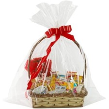Extra large cellophane bags,35x47 inch big clear basket bags 10 pcs ju