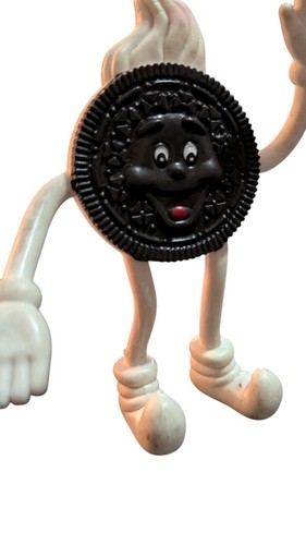 Vtg Nabisco Oreo Cookie Man Bendable Rubber Bendy Toy Figure 4.5" Promo Mascot - Picture 4 of 4