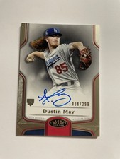 2020 Topps Tier One Dustin May On Card Auto /299 Rookie LA  Dodgers #BOA-DMA