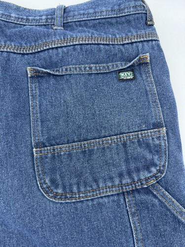 Key Jeans Fleece Lined Dark Wash Straight Denim Mens Blue Jeans 40x32 Carpenter - Picture 13 of 14