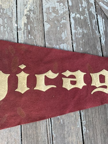 CHICAGO MAROONS 1890-1910s felt pennant (sewn letters) 17x39 Excellent Condition - Picture 5 of 13