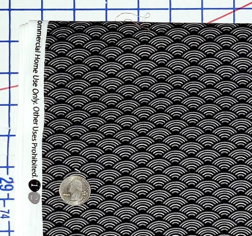 Black White Arc Arch Four Seasons David Textiles Cotton Quilting Fabric BTY - Picture 3 of 6