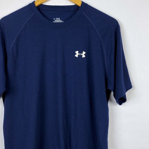 Under Armour Tee Mens Medium Navy Blue Short Sleeve Active - Picture 5 of 5