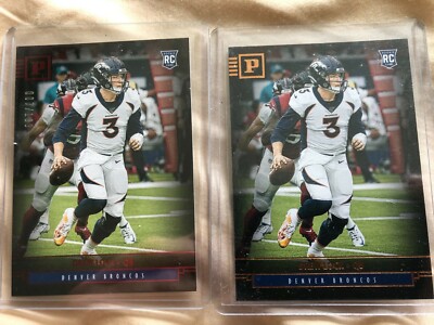 2019 Panini Chronicles DREW LOCK RC LOT (2) RED /199 + Base Rookie P37