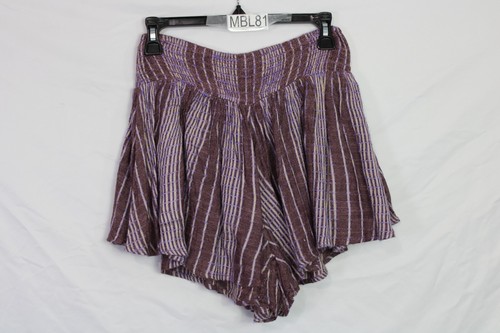Free People She Will Be Loved Shorts Size S Loose Fit Stripe Purple OB955987 - Picture 2 of 6