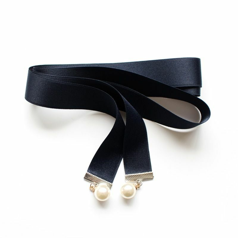 Women Uniform Bow Tie Neck Shirt Collar Cravat Girl Pearl Bead Ribbon Bowtie New Women Uniform Bow Tie Neck Shirt Collar Cravat Girl Pearl Bead Ribbon Bowtie New