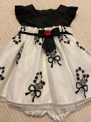 Princess Faith Baby Girl Special Occasion Holiday Dress 2 Piece Embroidered 6-9M