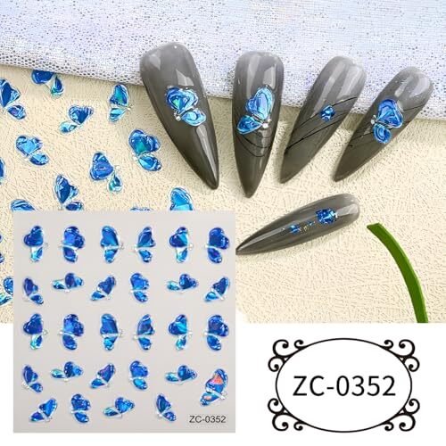 8Sheets Heart Nail Art Stickers 5D Embossed Valentine's Day Nail Stickers for - Picture 4 of 7