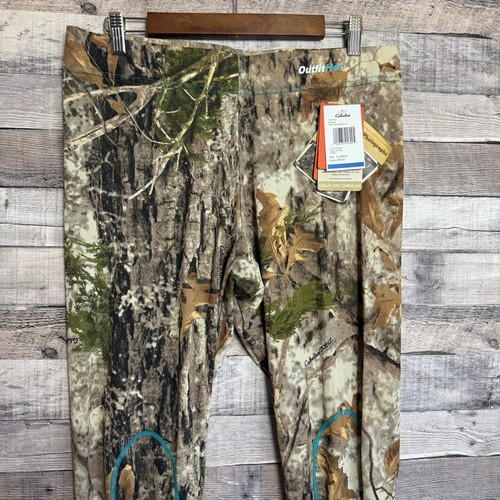 Cabelas OutfitHer Womens Leggings BugSkinz Woodlands Camo Cropped Hunting XL NWT - Picture 4 of 14