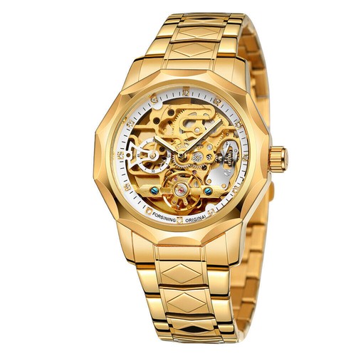 Reloj Automático Hombre Forsining Correa Acero Inoxidable Esqueleto Cuerda Automática Mecánico - Imagen 37 de 41