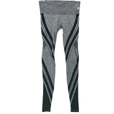 PURE BARRE Heather Gray Black Geometric Pattern Leggings Size SMALL