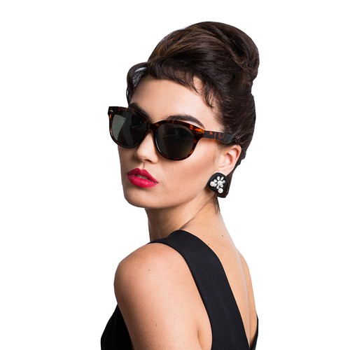 Gafas de sol para mujer ojo de gato estilo Audrey Hepburn polarizadas caparazón de tortuga - Imagen 3 de 10