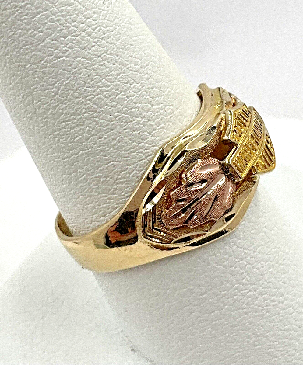 10k Tri Color Black Hills Gold Harley Davidson Leaf Band 10k Tri Color Black Hills Gold Harley Davidson Leaf Band