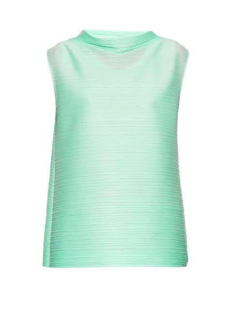 ISSAY MIYAKE PLEATS PLEASE top mint Grün Größe M ladies w tracking f s ISSAY MIYAKE PLEATS PLEASE top mint Grün Größe M ladies w tracking f s
