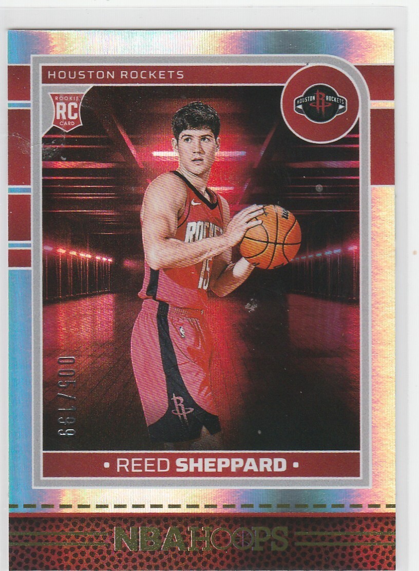 2024-25 Panini Hoops Premium Box Set #233 Reed Sheppard RC 005/199 Rockets