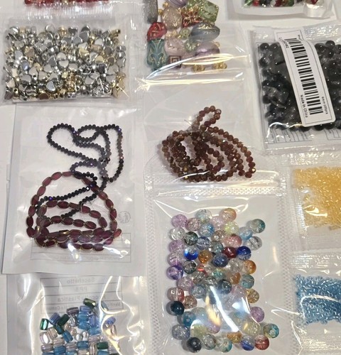 Mixed Beads Supply Beading Jewelry Crystal Spacers Gold Silver Glass Bead Lot - Picture 3 of 17