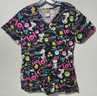 Peanuts Women’s/Nurse’s Scrub Top Plus Size Snoopy Print Size Small