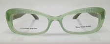 Alexander MCQueen AMQ 4203 Green K6H Cat Eye Plastic Eyeglasses 52-15-140 Italy