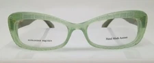 Alexander MCQueen AMQ 4203 Green K6H Cat Eye Plastic Eyeglasses 52-15-140 Italy