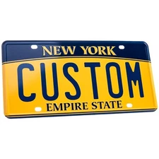 Personalized New York License Plate - Embossed Aluminum & Custom Lettering