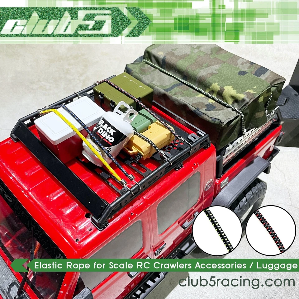 Scale Bungee Cords Set ( 8 pcs ) for RC Crawlers (B, Red / Green), Axial,TRX-4 - Image 4 of 4