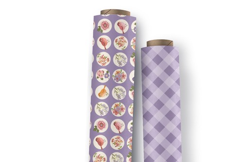 Nature Sings Lavender Dorothy Check 24116 Fabric Poppie Cotton by the Half Yard - Picture 3 of 6