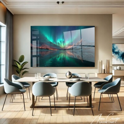 #ad #ad Northern Lights Acrylic Art Print Nordic Glass Art Framed Aurora Borealis Wall $259.00