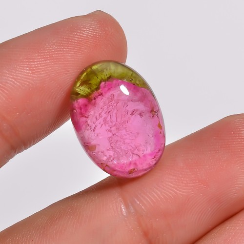 11.5 Ct Watermelon Tourmaline Loose Gemstone | 17x13x5 mm Oval Cabochon - Picture 3 of 5