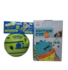 Wobble Wag Giggle Ball Interactive Dog Toy Fun Giggle Sounds W/Suction Cup Toy