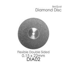 Dental Lab 3-piece Diamond Disc Dia-2 Double Sided 22mm x 0.15mm for porcelain 