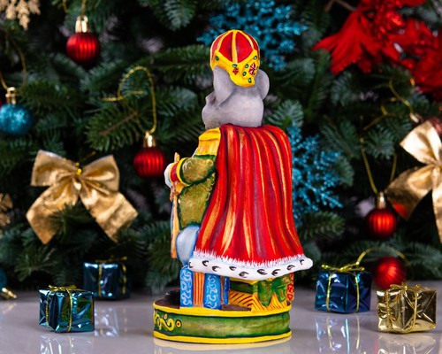 Vintage wooden Rat King figurine 8" - Nutcracker Christmas holiday Home Decor - Picture 4 of 10